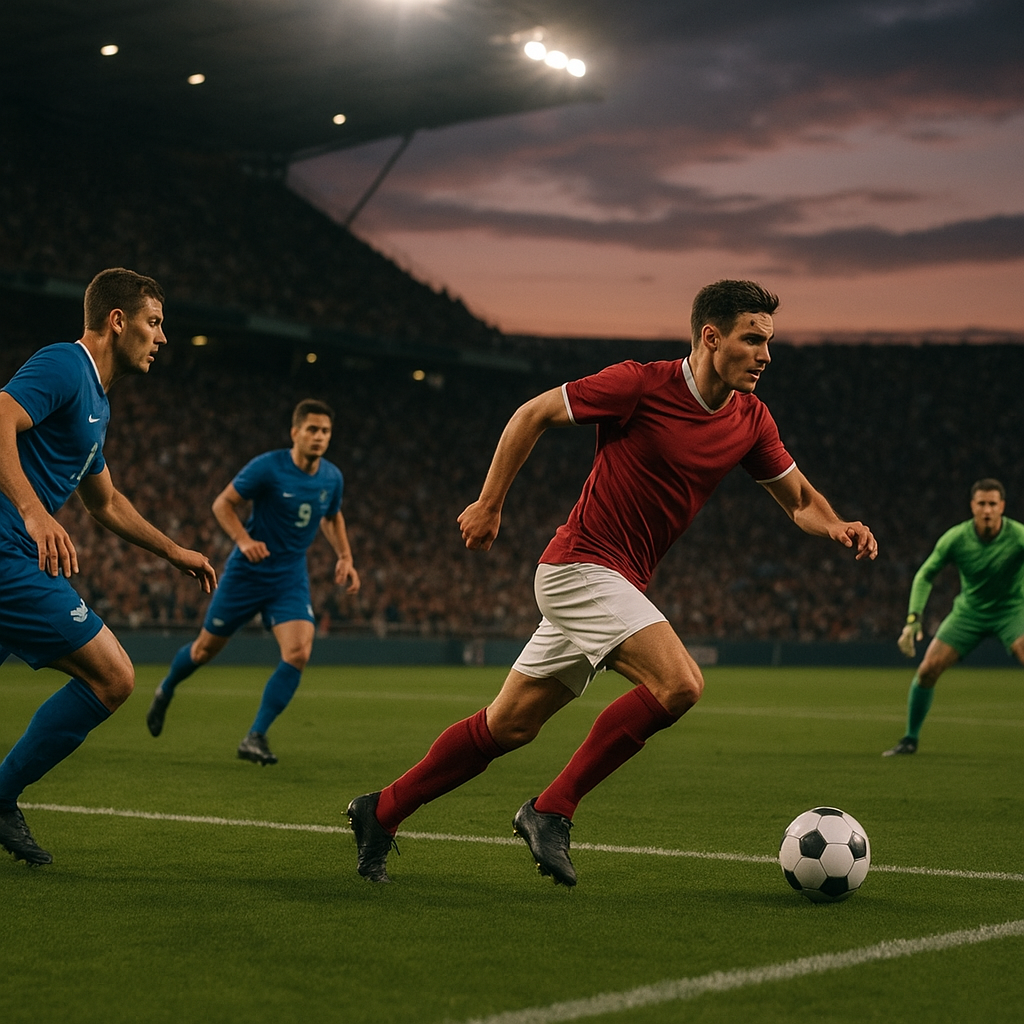A substitute striker breaks through a disorganized defense to receive a through-ball and create